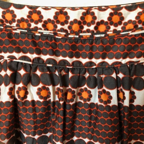 Boho Skirt Womens Size 8 Brown Orange Patterned Side Pockets - Picture 3 of 5